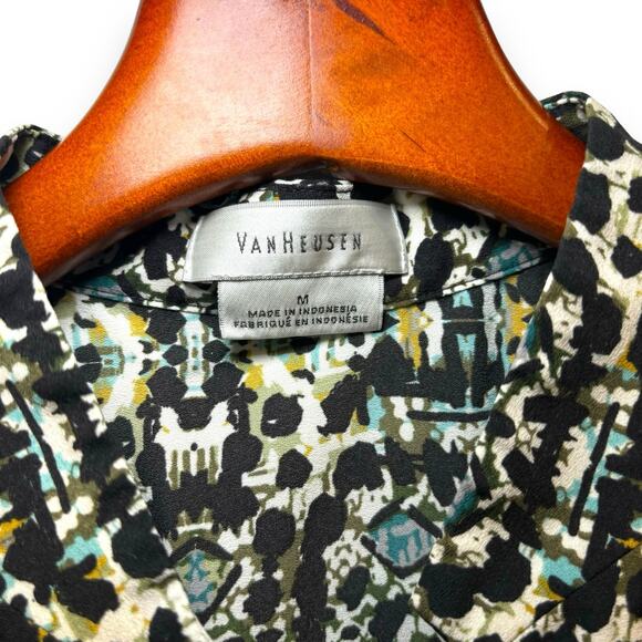 Van Heusen Sleeveless Split Neck Flowy Top Womens Size Medium Abstract Print - Picture 5 of 6